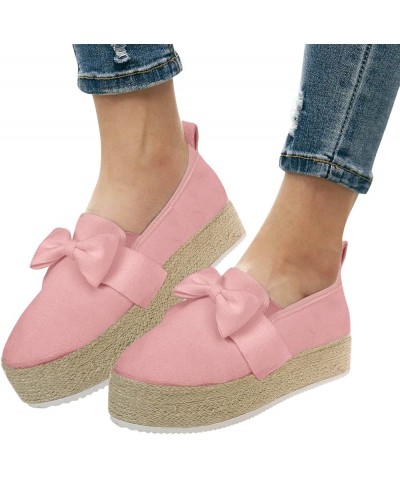 Toe Slip Ladies Shoe Suede Knot Shoes On Fashion Thick Casual Bow Sole Round Women's Casual Shoes Women Shoes Size 11 Casual ...