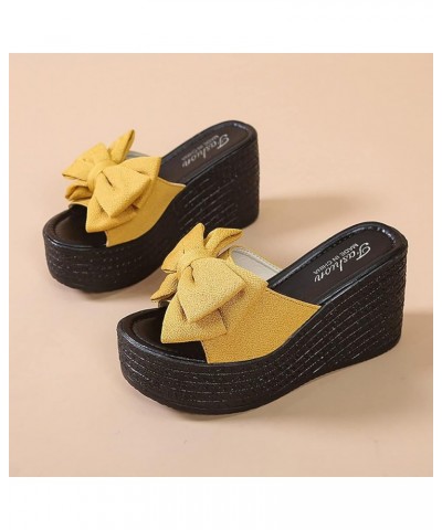 Womens Sandals Wedge Platform Sandals Adjustable Flip Flop Roman Ankle Strappy Zipper Flat Vintage Sandals LS4 Yellow $13.05 ...