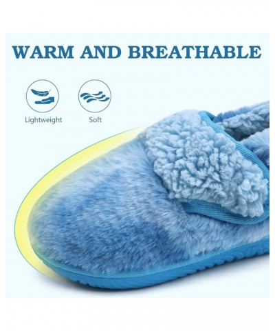 Women House Slippers Memory Foam Fluffy Slippers Ladies House Shoes Indoor Outdoor Skyblue $9.03 Slippers