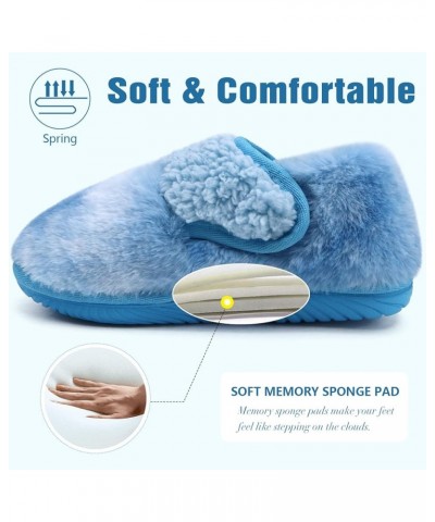 Women House Slippers Memory Foam Fluffy Slippers Ladies House Shoes Indoor Outdoor Skyblue $9.03 Slippers