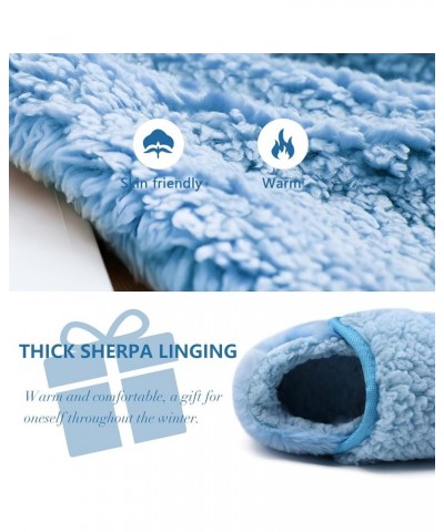 Women House Slippers Memory Foam Fluffy Slippers Ladies House Shoes Indoor Outdoor Skyblue $9.03 Slippers