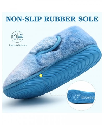 Women House Slippers Memory Foam Fluffy Slippers Ladies House Shoes Indoor Outdoor Skyblue $9.03 Slippers