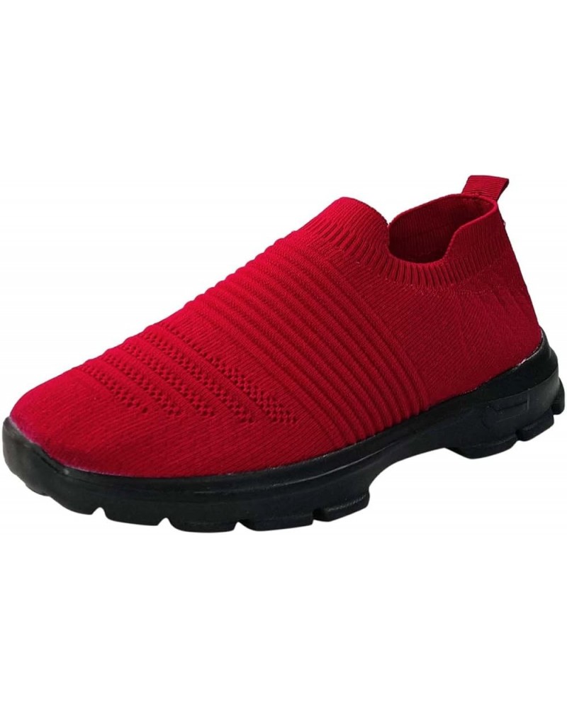 Slip-on Summer Trainers Running Shoes Women Sneakers ennis Workout Walking Gym Lightweight Athletic Shoes Red $21.82 Athletic...