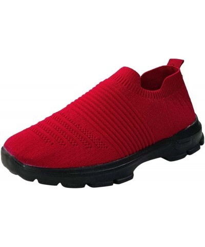 Slip-on Summer Trainers Running Shoes Women Sneakers ennis Workout Walking Gym Lightweight Athletic Shoes Red $21.82 Athletic...