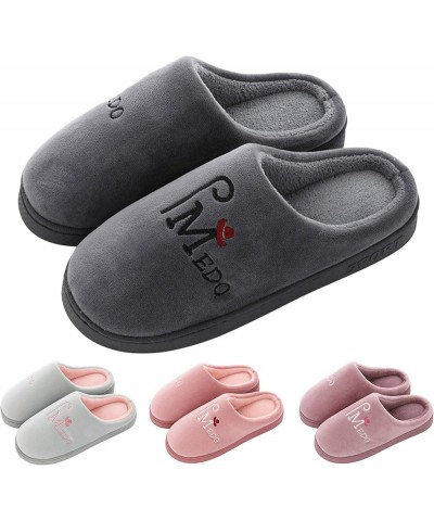 Fashion Autumn And Winter Women Slippers Home Flat Non Slip Lightweight Plush Warm And Home Slippers Men And Purple $10.21 Sl...