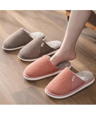 House Slippers for Women Men Knitted Winter Slip On Warm Memory Foam Slipper Plush Lining Indoor Outdoor Cozy Non-Slip Bedroo...