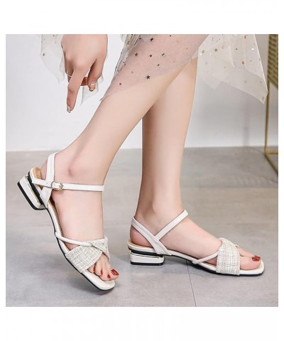 Women's Athletic Outdoor Sandals Cork Summer Beach Womens Sandals Walking Support Slip White $17.66 Athletic Shoes