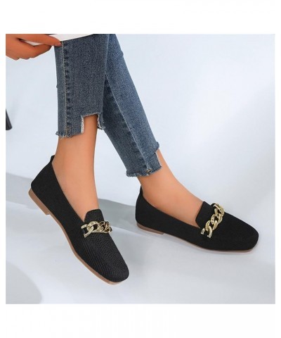 Casual Sock Sneakers, Round Toe Women Flat Shoes Slip on Girls Dress Black Ballet Flats Dance Shoes Z 05-black $14.84 Athleti...