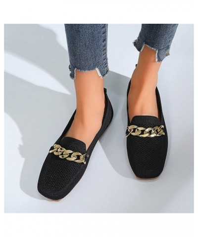 Casual Sock Sneakers, Round Toe Women Flat Shoes Slip on Girls Dress Black Ballet Flats Dance Shoes Z 05-black $14.84 Athleti...