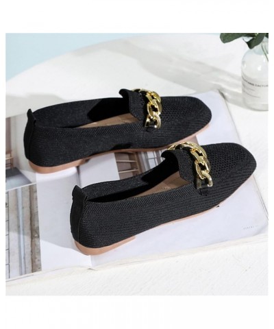 Casual Sock Sneakers, Round Toe Women Flat Shoes Slip on Girls Dress Black Ballet Flats Dance Shoes Z 05-black $14.84 Athleti...