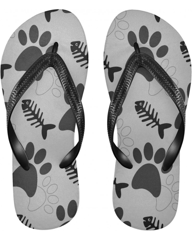 Black Dog Paws Fish Bone Womens Flip Flops Beach Sandals Casual Thong Shower Slippers Non Slip Water Sandals shoes XS $13.49 ...