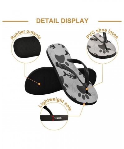 Black Dog Paws Fish Bone Womens Flip Flops Beach Sandals Casual Thong Shower Slippers Non Slip Water Sandals shoes XS $13.49 ...