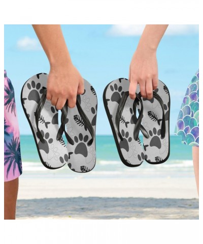 Black Dog Paws Fish Bone Womens Flip Flops Beach Sandals Casual Thong Shower Slippers Non Slip Water Sandals shoes XS $13.49 ...