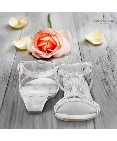 Womens Macey Demi-Wedge Dress Sandals Silver $24.27 Sandals