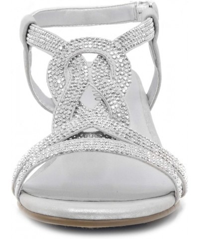 Womens Macey Demi-Wedge Dress Sandals Silver $24.27 Sandals