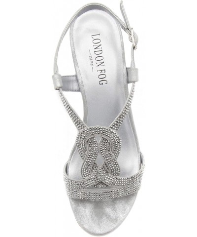 Womens Macey Demi-Wedge Dress Sandals Silver $24.27 Sandals