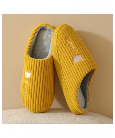 Womens Fuzzy Slippers Memory Foam, House Slippers for Woman Fluffy Warm Cute Soft Bedroom Shoes Trendy Slip on Shoes Yellow $...