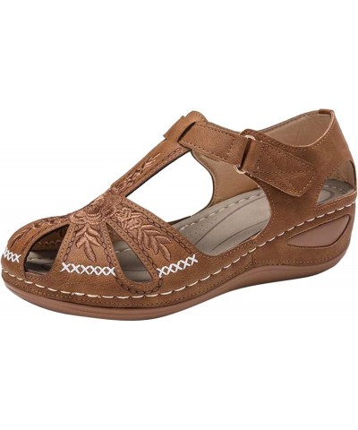 Womens Sandals 10 Womens Sandles Shoes For Women Sandals Women Fashion Women Flats Shoes Dressy Size 13 Walking Sandal Brown-...