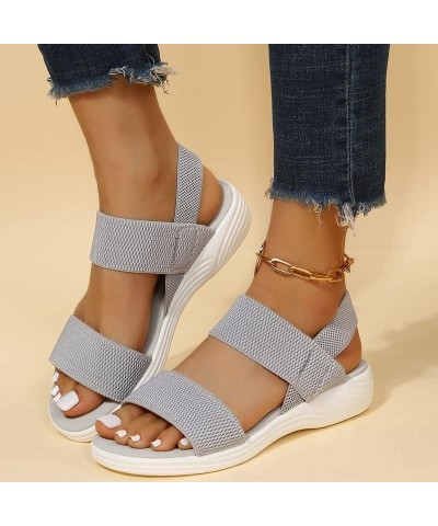 Womens Wedge Heel Platform Cozy Sandals Ladies Outdoor Beach Sandals Elastic Band Walking Shoes Sandals Women Summer (Color :...