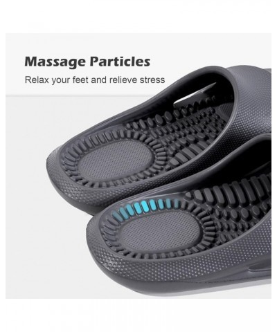 Home Slippers for Men Women Foot Relief Massage Non-Slip Water-Proof Quick Drying Sandals 042 Dark Gray $11.87 Sandals