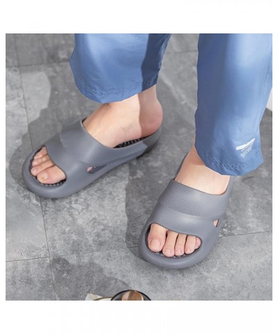 Home Slippers for Men Women Foot Relief Massage Non-Slip Water-Proof Quick Drying Sandals 042 Dark Gray $11.87 Sandals