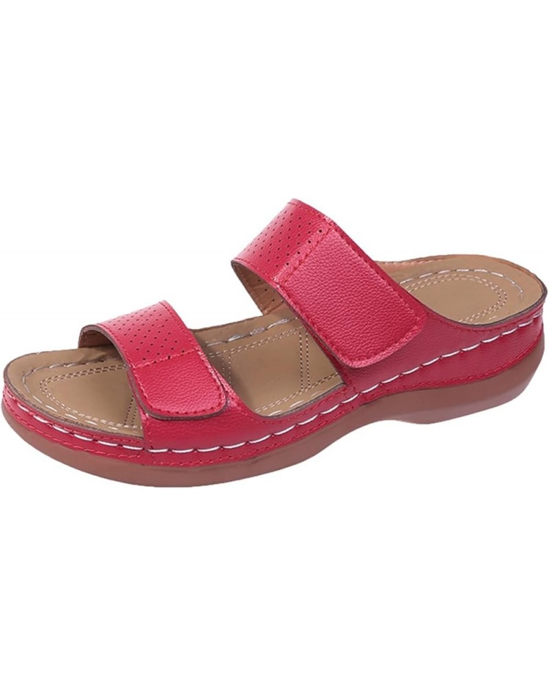 Flip Flops For Women Beach Shoes Women Rhinestone Sandals Drawer Slides Flats For Women Sandals For Dresses Talon Flat 2-red ...