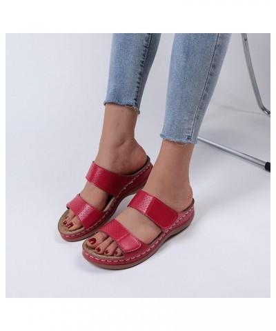 Flip Flops For Women Beach Shoes Women Rhinestone Sandals Drawer Slides Flats For Women Sandals For Dresses Talon Flat 2-red ...