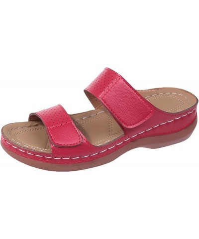 Flip Flops For Women Beach Shoes Women Rhinestone Sandals Drawer Slides Flats For Women Sandals For Dresses Talon Flat 2-red ...