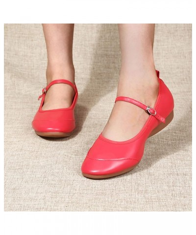 Ballet Flat Shoes for Women Comfortable Dressy Closed Toe Buckle Strap Latin Dance Shoes Womens Ladies Casual Shoes Spring Fa...