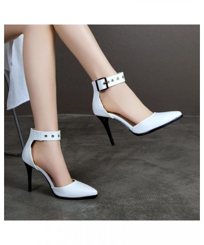 Classic Womens Ankle Strap High Heels Pumps Pointed Toe Stiletto Heel Dress Pump Wedding Formal Occasions Party Heeled Shoes ...