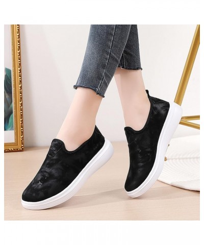 Leisure Women's Slip On Travel Soft Sole Comfortable Shoes Outdoor Shoes Runing Fashion Sports Sneaker for Women Black $13.90...