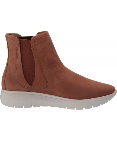 Women's Leather Made in Brazil Luxury Chelsea Boot with Sneaker Sole Cognac Suede $18.80 Boots