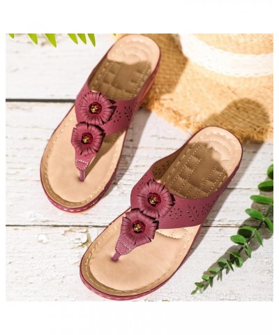 Fluffy Flip Flop Slippers For Women Cloud Slippers Womens Sandals Cute Flip Flops For Women Brown For Women B Red-10 $16.78 A...