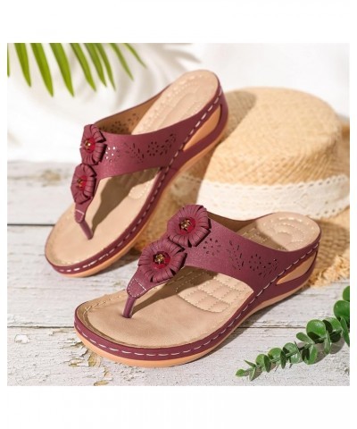 Fluffy Flip Flop Slippers For Women Cloud Slippers Womens Sandals Cute Flip Flops For Women Brown For Women B Red-10 $16.78 A...