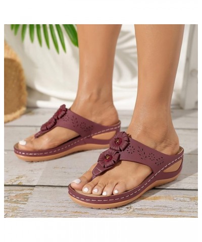 Fluffy Flip Flop Slippers For Women Cloud Slippers Womens Sandals Cute Flip Flops For Women Brown For Women B Red-10 $16.78 A...