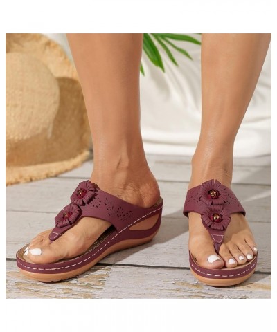 Fluffy Flip Flop Slippers For Women Cloud Slippers Womens Sandals Cute Flip Flops For Women Brown For Women B Red-10 $16.78 A...