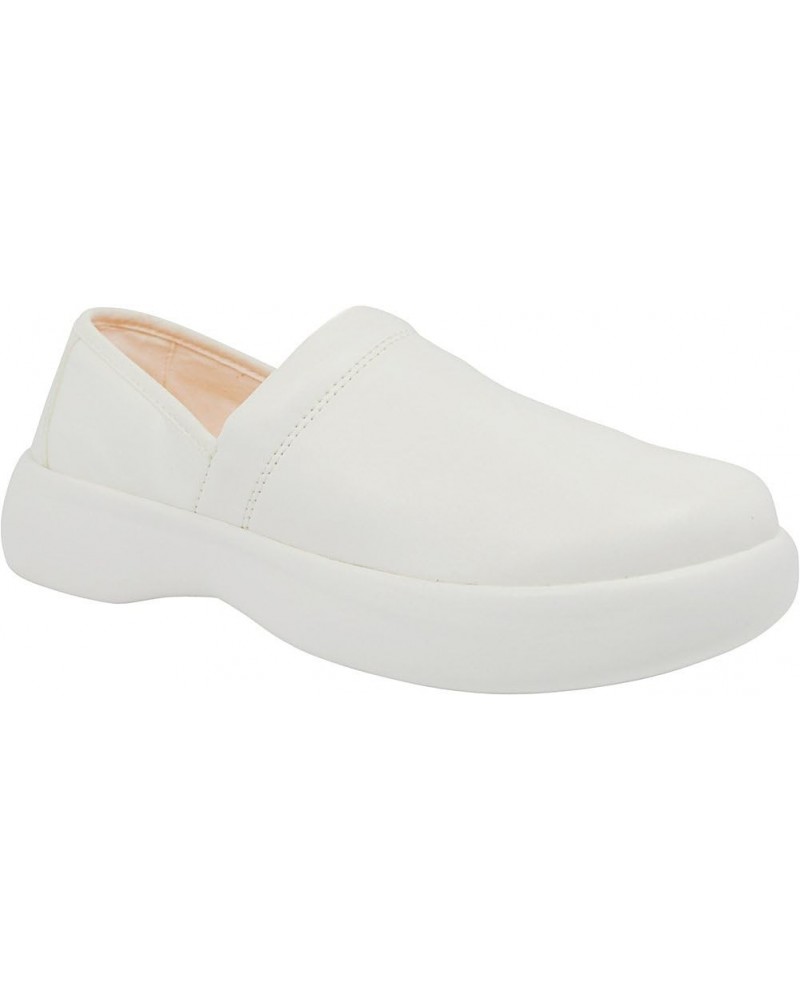 Women's Pro Slip On Casual Loafers, White Synthetic, Leather, 10 M $29.65 Loafers & Slip-Ons