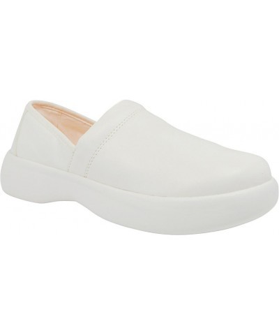 Women's Pro Slip On Casual Loafers, White Synthetic, Leather, 10 M $29.65 Loafers & Slip-Ons