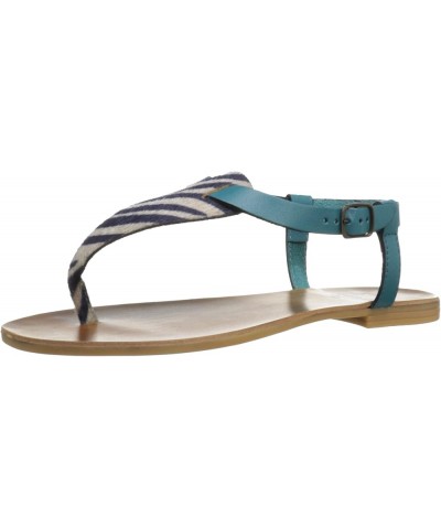 Women's Blue Ribbon Thong Sandal Zebra/Turquoise $22.53 Sandals