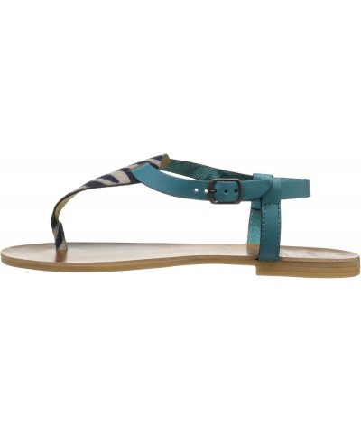 Women's Blue Ribbon Thong Sandal Zebra/Turquoise $22.53 Sandals