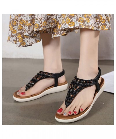 Summer Women Rhinestones Casual Open Toe Wedges Soft Bottom Breathable Elastic Band Shoes Sandals Womens High Heels Sandals S...