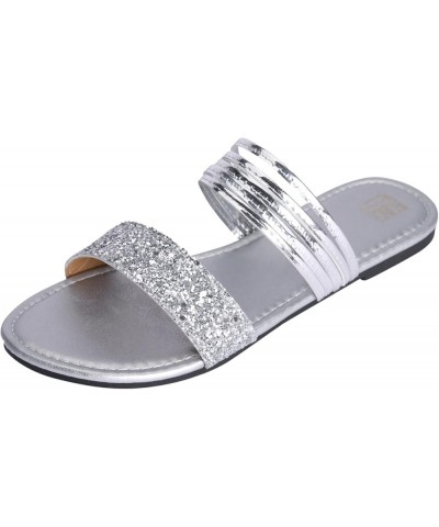 Wedge Sandals for Women Casual Orthotic Comfortable Ankle Strap Sandals Beach Boho Sandals 76-nrny-2-silver $11.29 Slippers