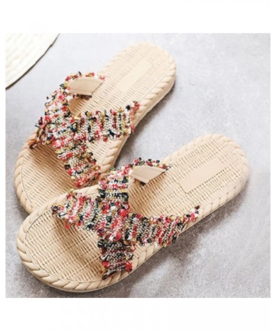 Sandals Flat Spring Fashion Slippers Summer Beach Women's Casual Women's Slipper Womens Fluff Yeah Slide Slipper (Red, 8) 8 R...