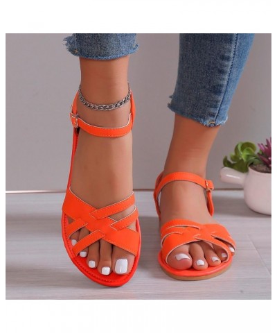 Women's Two Strap Heeled Sandal Lace-Up Heels Heels Slippers Flip Flops Pump Sandals Seaside Sandals Shoes Orange $14.24 Sandals