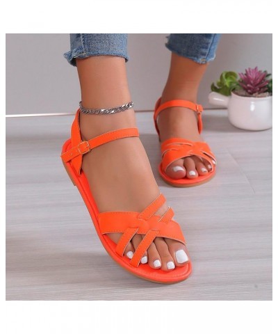 Women's Two Strap Heeled Sandal Lace-Up Heels Heels Slippers Flip Flops Pump Sandals Seaside Sandals Shoes Orange $14.24 Sandals