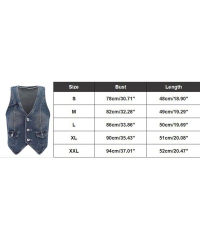 Crop Neck Tops Patchwork Short Slim Fit Strap Style Denim Vest Top Top Long Blue 6 - Women Denim Corset Top $12.52 Athletic S...