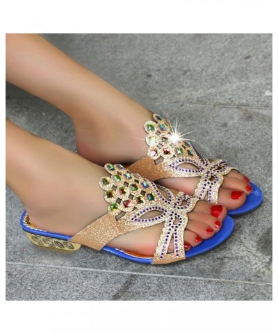 Fish High Rhinestone Mouth Sandals Heel Fashion Women's Slippers Heel and Thick Women's Sandals Soft Sole Slippers for Women ...