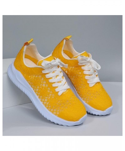 Womens Casual Driving Shoe Christmas, Women's Comfy Canvas Orthotie Sneakers, Orthopedic Walking Shoes for Women E-yellow $17...