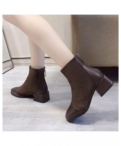 Black Ankle Boots for Women Chunky Low Heel Womens Wide Width Ankle Boots Black Booties for Women No Heel Low Cut Boots Men W...