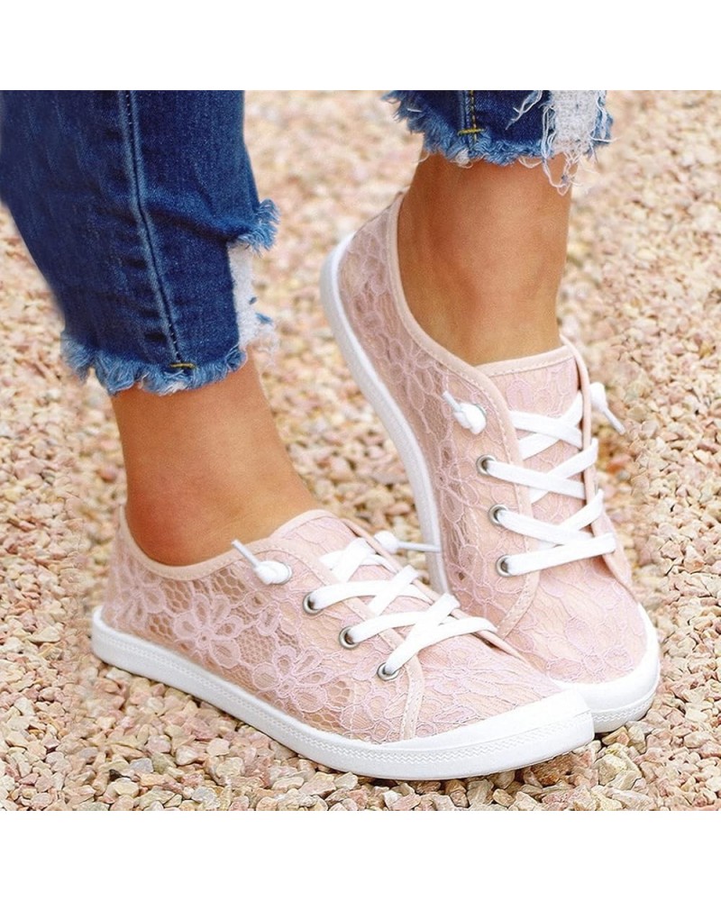 Canvas Shoes for Women Low Top Lace Up Sneakers Canvas Fashion Sneakers Classic Casual Walking Tennis Shoes Comfortable Breat...